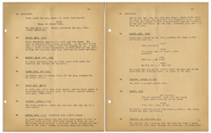 Moe Howard's Personally Owned Script for the 1943 Three Stooges Film ''Dizzy Detectives'', with Working Title ''Idiots De Luxe''